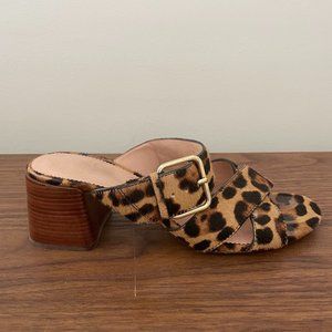J. Crew Leopard Print Sandal Heels